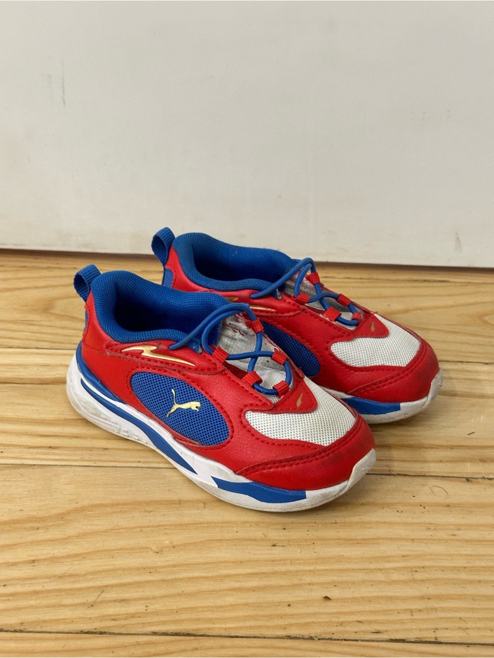 Puma Kids Red, Blue and White Low-Top Sneakers